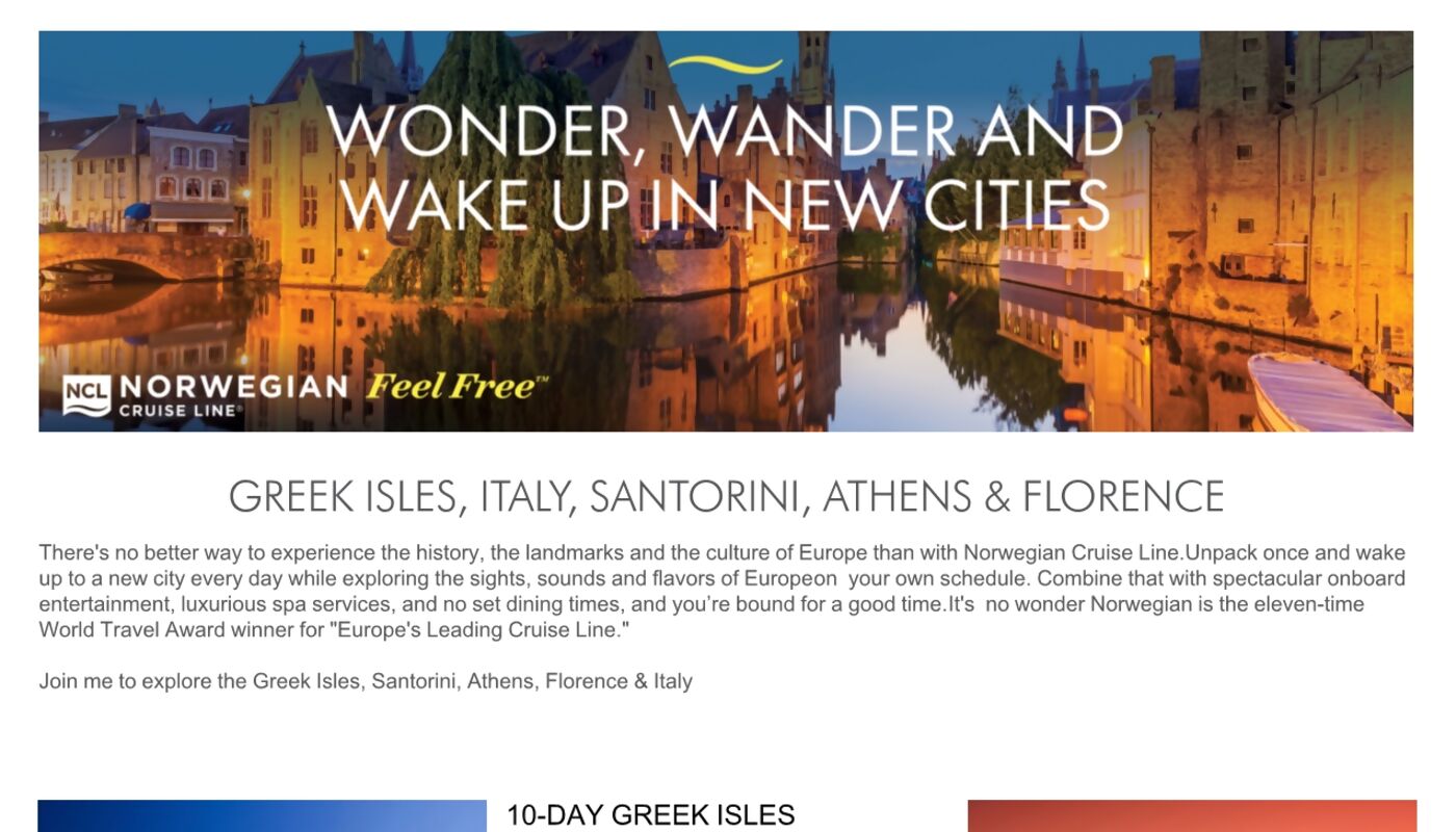 Greek Isles, Italy, Santorini, Athens & Florence